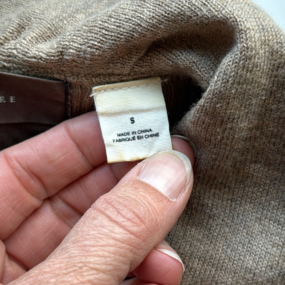Anthropologie Guinevere brown cotton/cashmere blend small waterfall cardigan - Picture 4 of 9